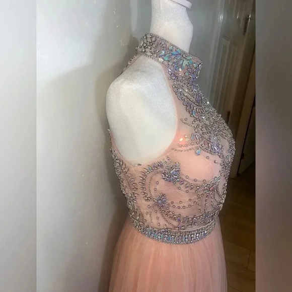 NWT $698 SHERRI HILL Two Piece Sequenced 4 #62809 Beaded Tulle Gown - Picture 11 of 13